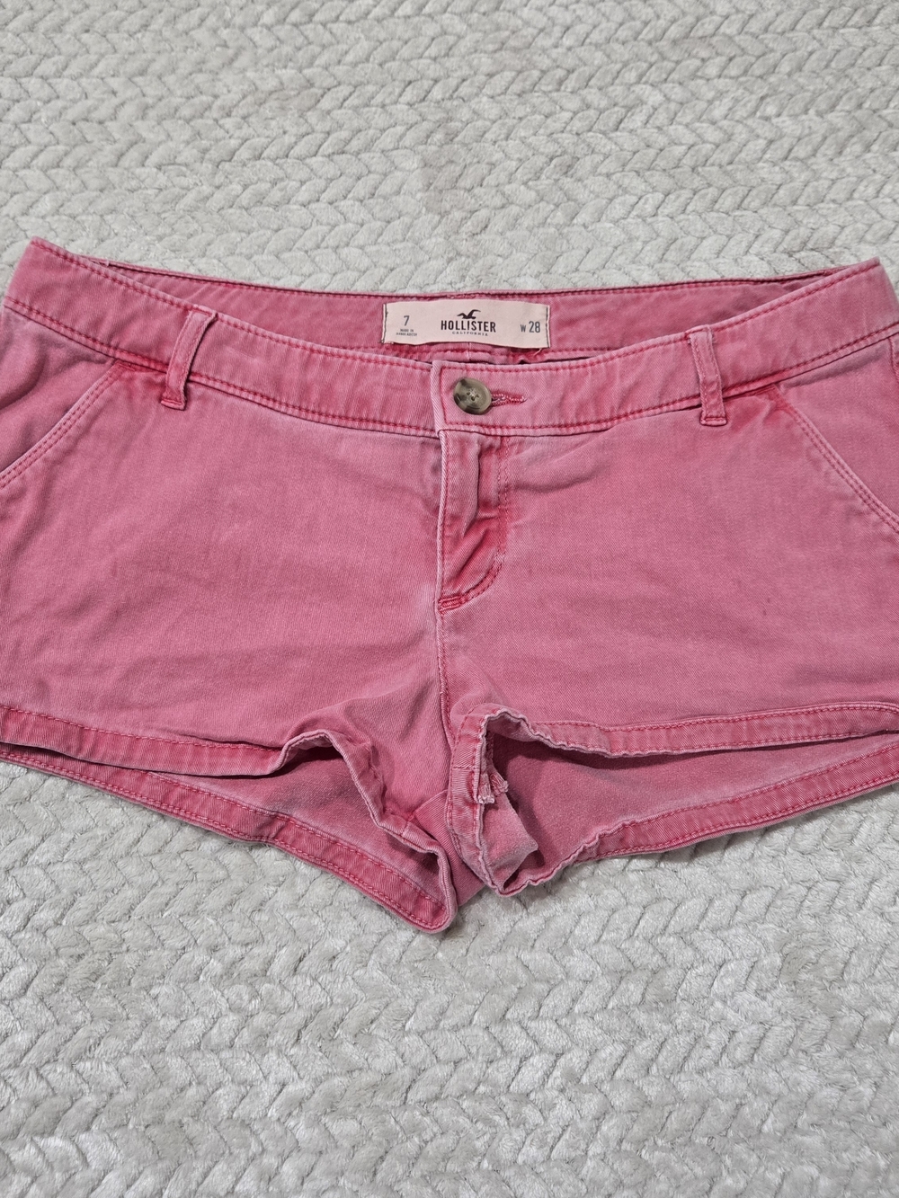Y2k Hollister Low Rise Mini Shorts Pink Coral Size 7